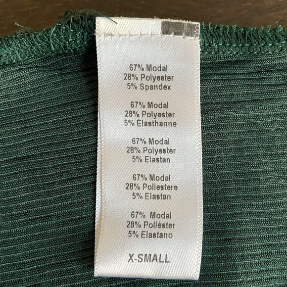 Project Social T Urban Outfitters Ribbed Green Half-Sleeve Crop Top - Picture 5 of 7